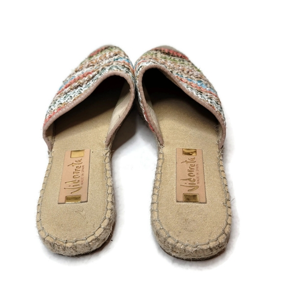 vidorreta espadrill mule slip on flats multicolored woven pattern. Size 40 US 10 - Picture 7 of 11